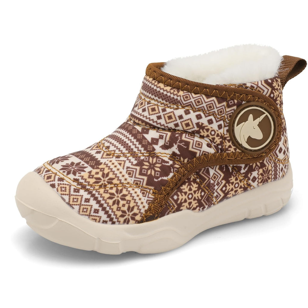 Lclafit Toddler Boys Girls Winter Boots US 5 Brown Nordic Slip On Unicorn Faux