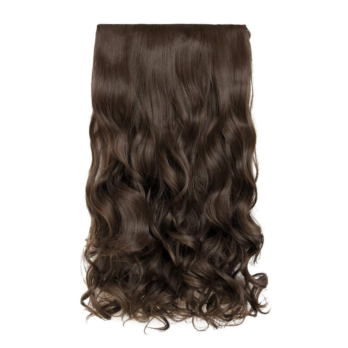 Hair Extension Clip In Long Wavy Dark Brown  Hair Piece