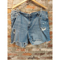 Old Navy Womens Denim Shorts 18 High Rise Slouchy Straight Distressed Frayed Hem