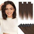 WENAET Straight Clip In Hair Extensions Dark Brown 10 Inch Length