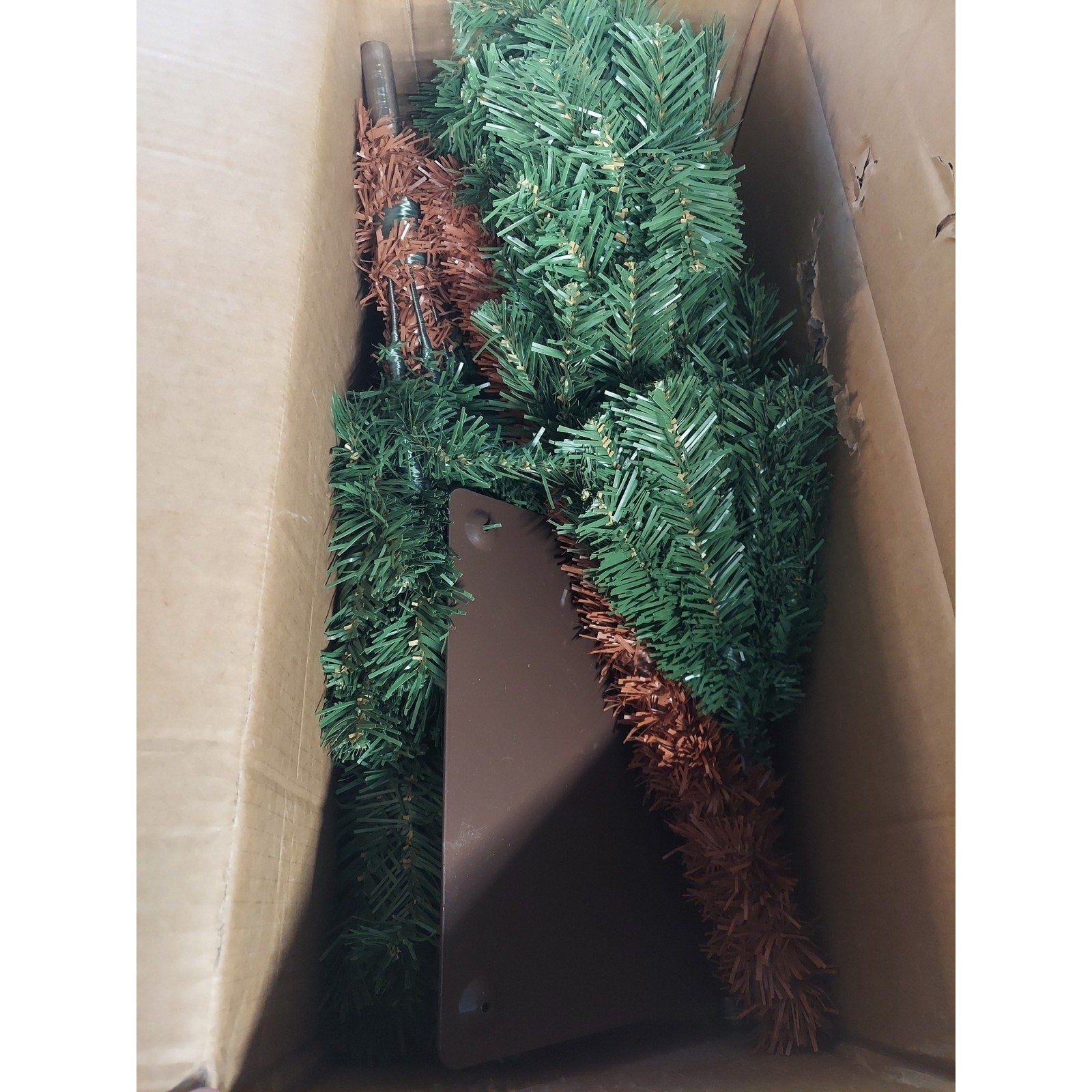 Artificial Christmas Tree 6ft Pencil Slim Green Pinecones Cat Proof Pets