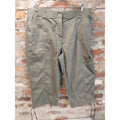Karen Scott Womens Capri Pants 18 Olive Green Cargo Cotton Drawstring Hem