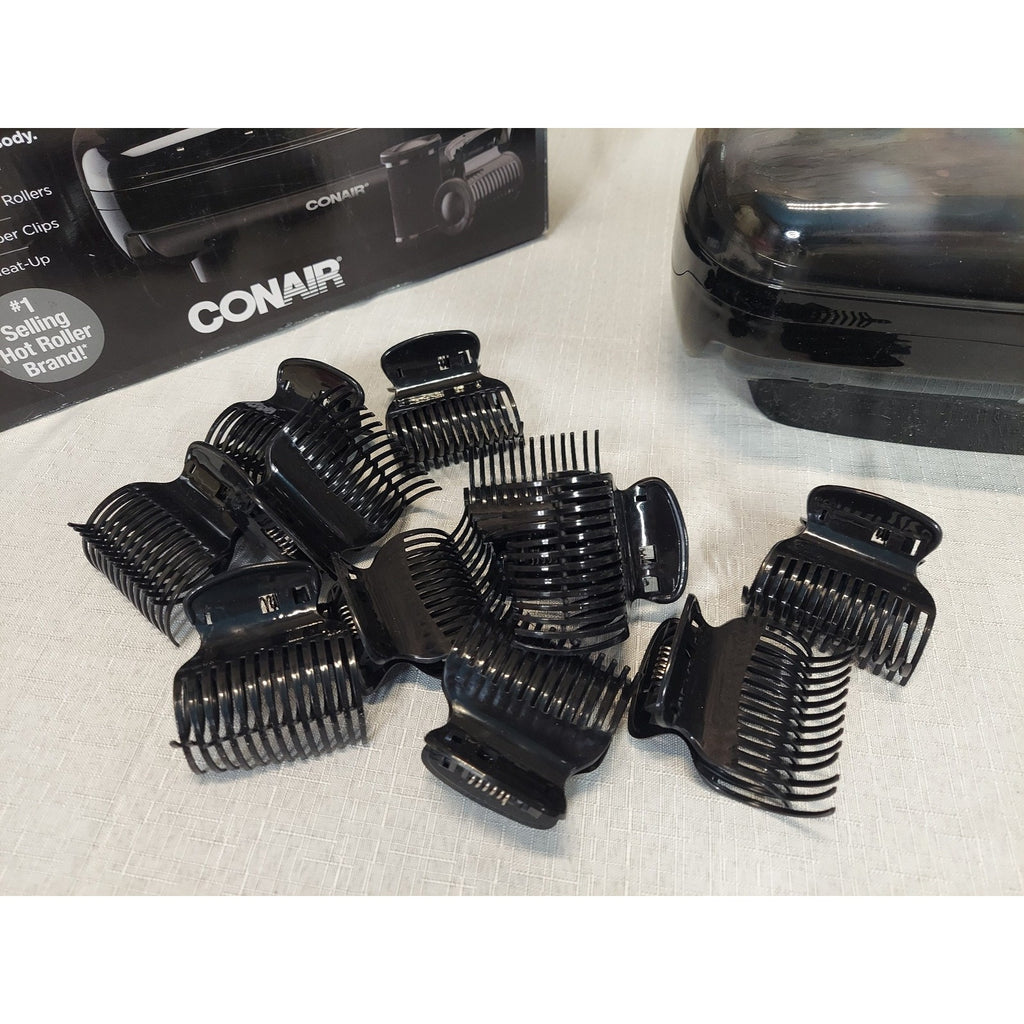 Conair Hot Rollers Hair Setter Waves Volume Jumbo 12 Rollers Clips Fast Heat