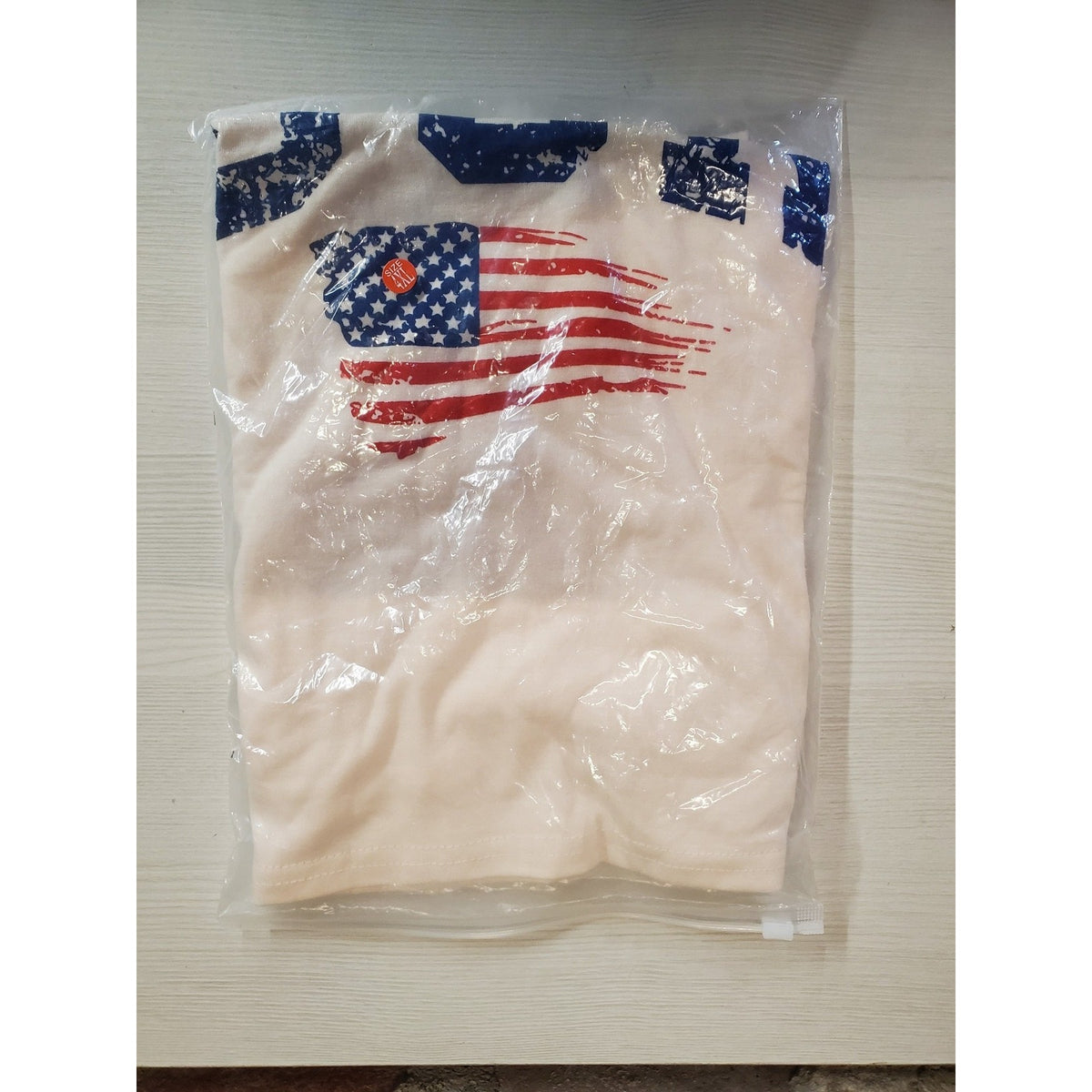 Womens Tank Top 4XL Beige USA Flag Distressed Patriotic Print Top