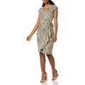 Amazon Essentials Womens Wrap Dress Size 6X Plus Tan Black Leopard Print