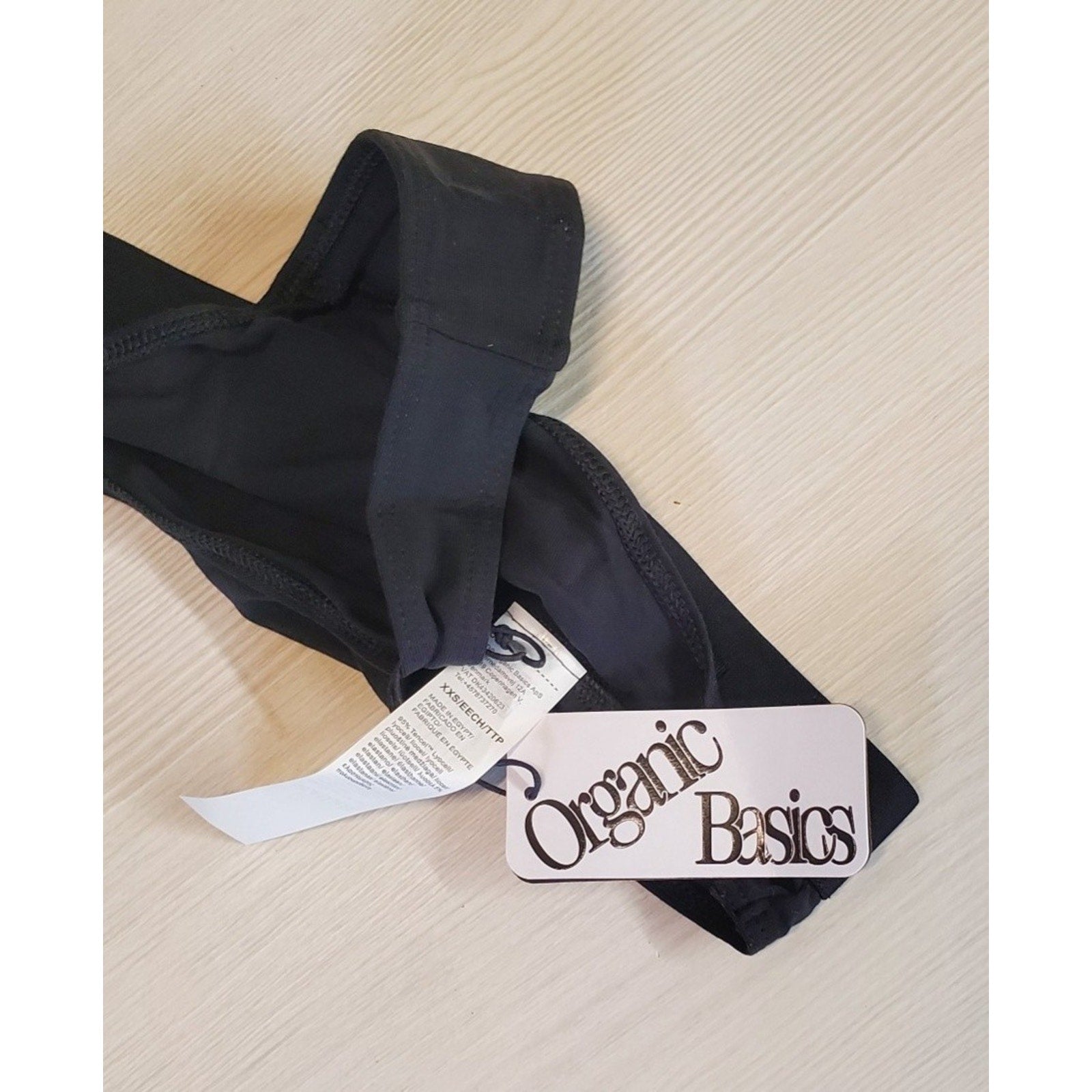 Organic Basics Womens Thong Underwear Organic Cotton XXS Black NWT