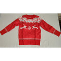 Kids Christmas Ugly Sweater Size 6 Red Reindeer Snowflake Holiday Pullover