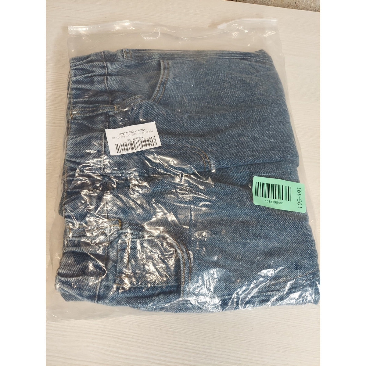 AOWKULAE Girls Flare Jeans 10-11 Years Blue Wash Distressed Ripped Butterfly