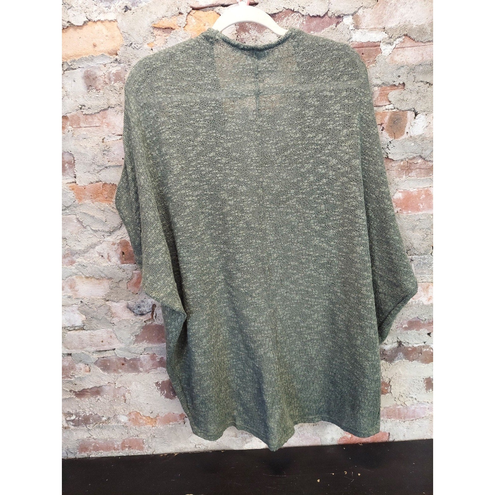 Mossimo Womens L Olive Green Lightweight Knit Open Front Batwing Sleeve Cardigan