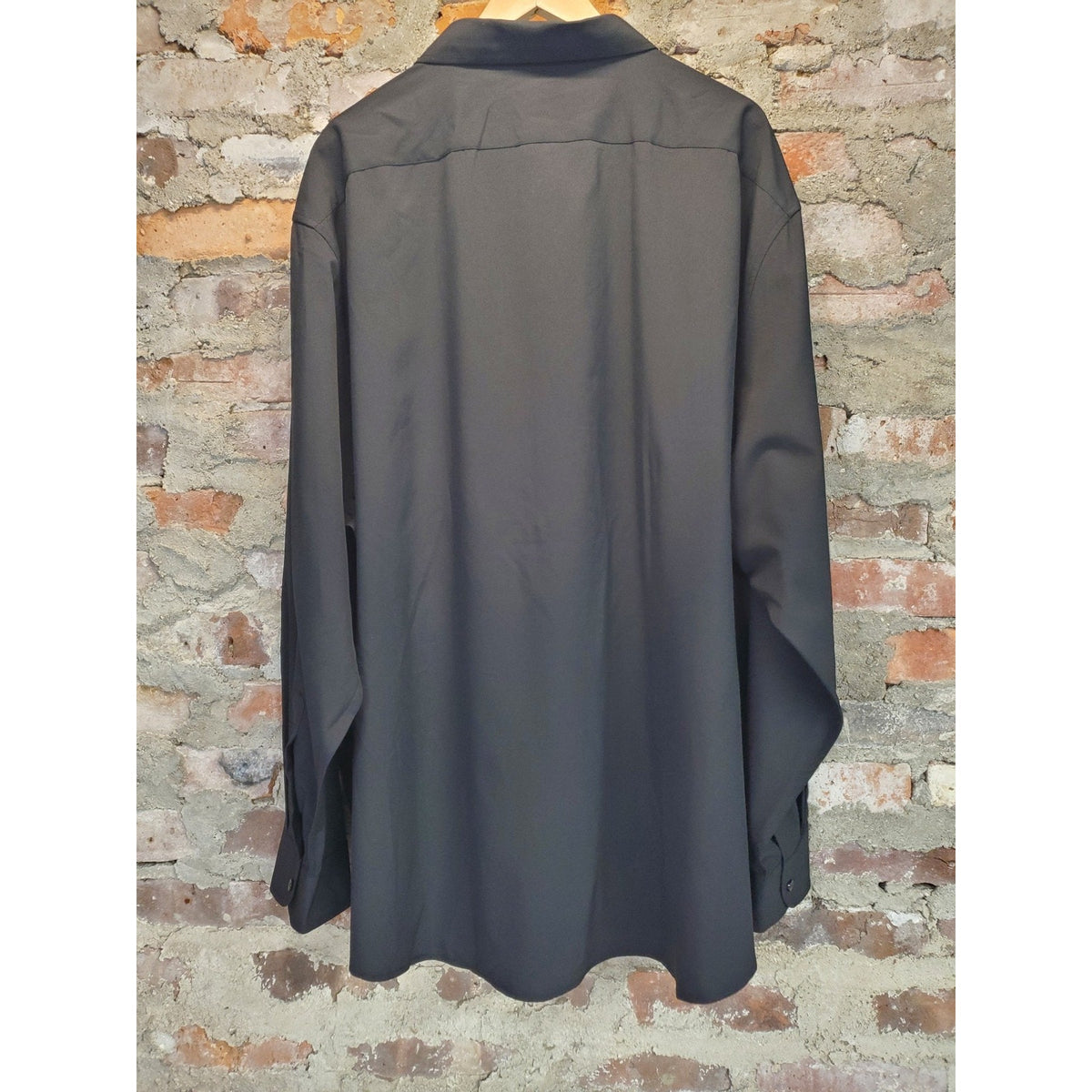 Mens Shirt 4XL Big Tall Black Long Sleeve Button Up Collared Dress Casual