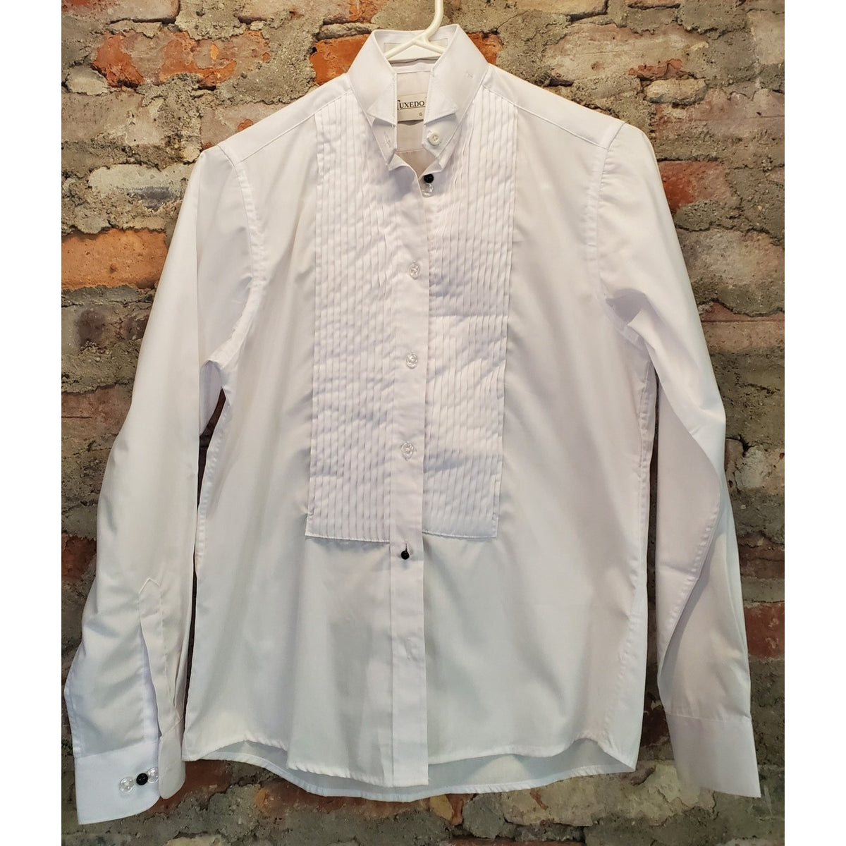 Tuxedo Park Mens Tuxedo Shirt Small S White Pleated Long Sleeve French Cuff