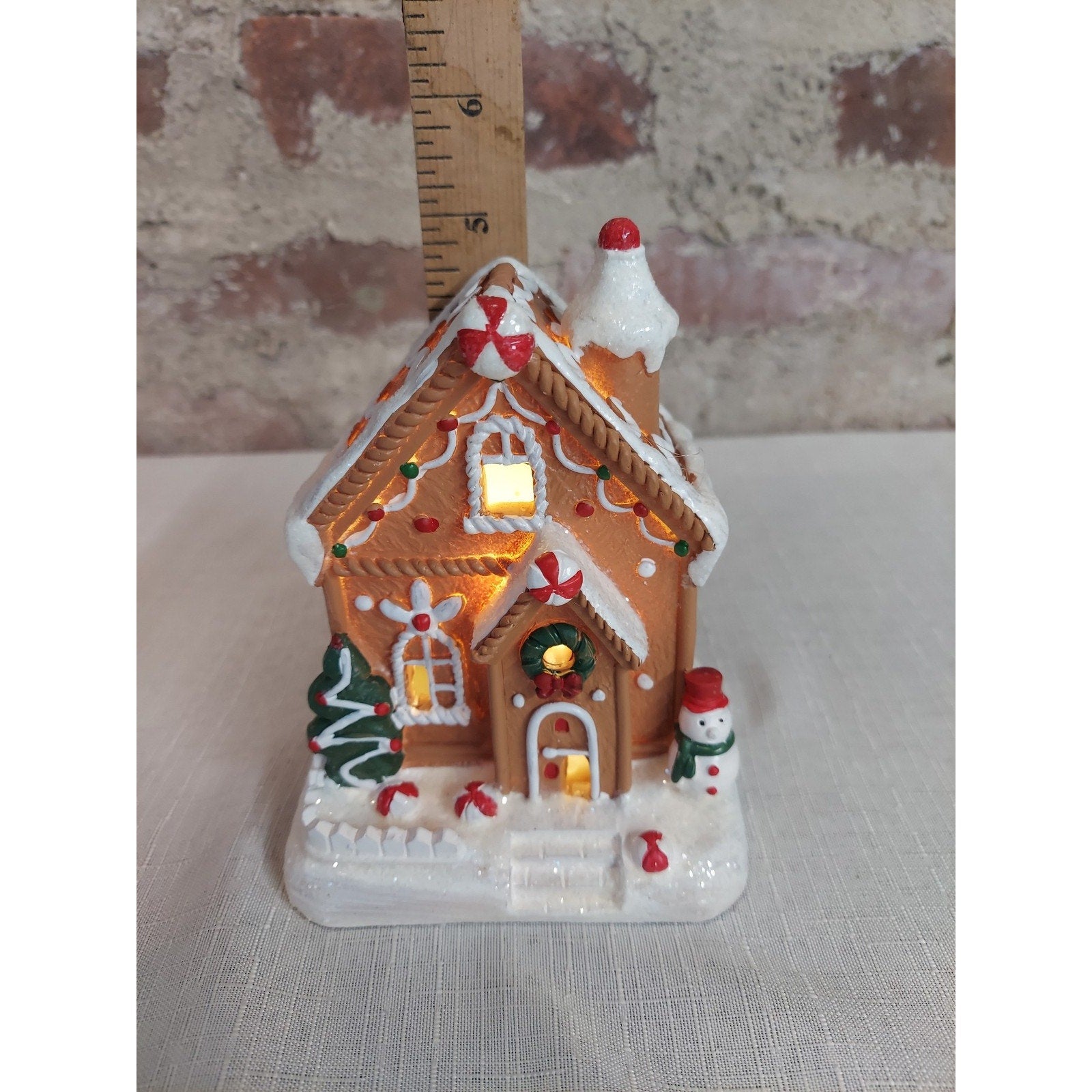 Christmas Gingerbread House Light Up Holiday Decor Miniature Battery Operated