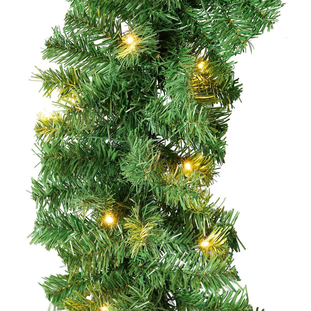 Christmas Garland PreLit 2 9ft Strands LED Lights Artificial Pine Holiday Decor
