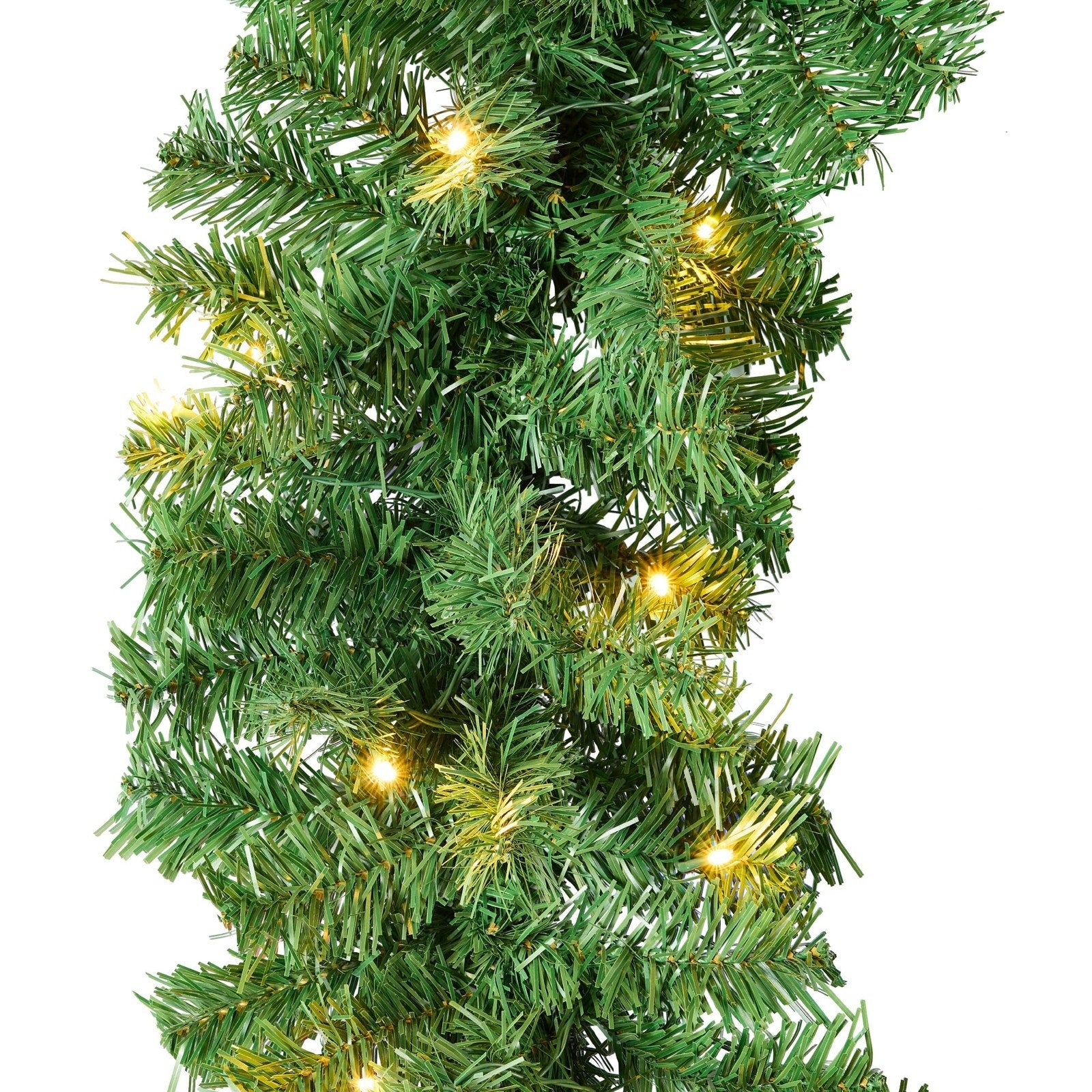 Christmas Garland PreLit 2 9ft Strands LED Lights Artificial Pine Holiday Decor