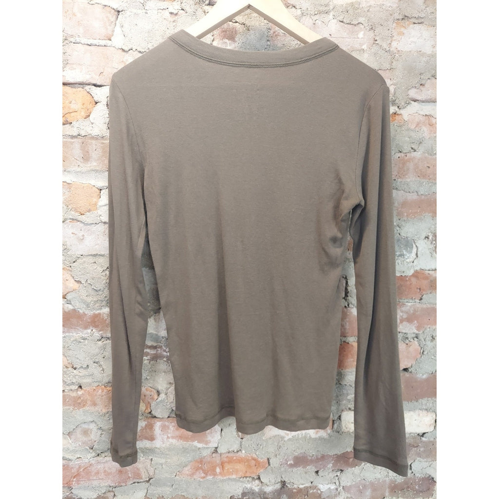 Gap Mens Long Sleeve T Shirt S Olive Green The Bowery Super Soft Pima Cotton