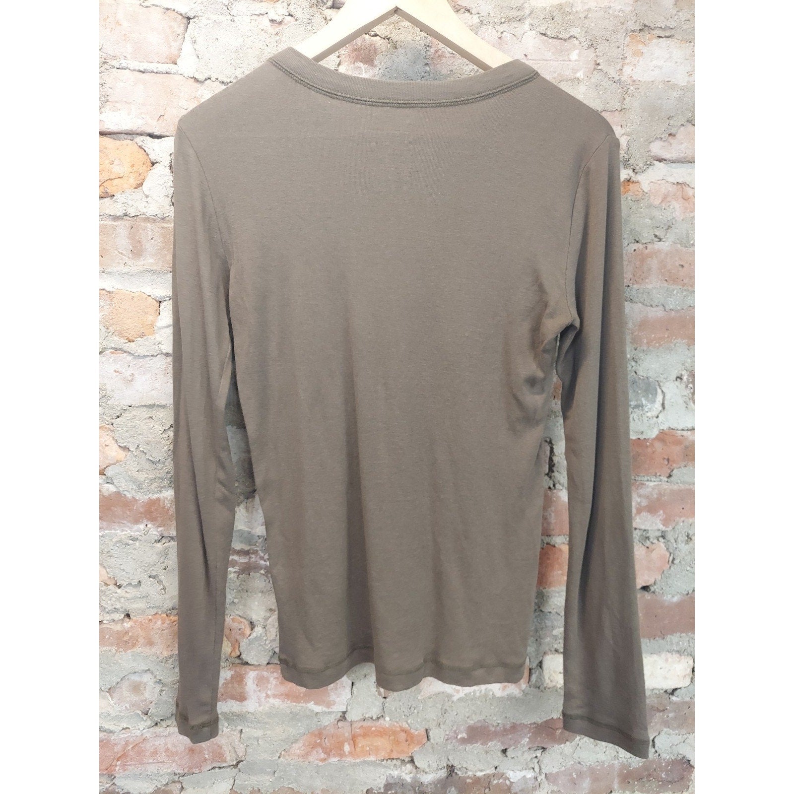 Gap Mens Long Sleeve T Shirt S Olive Green The Bowery Super Soft Pima Cotton