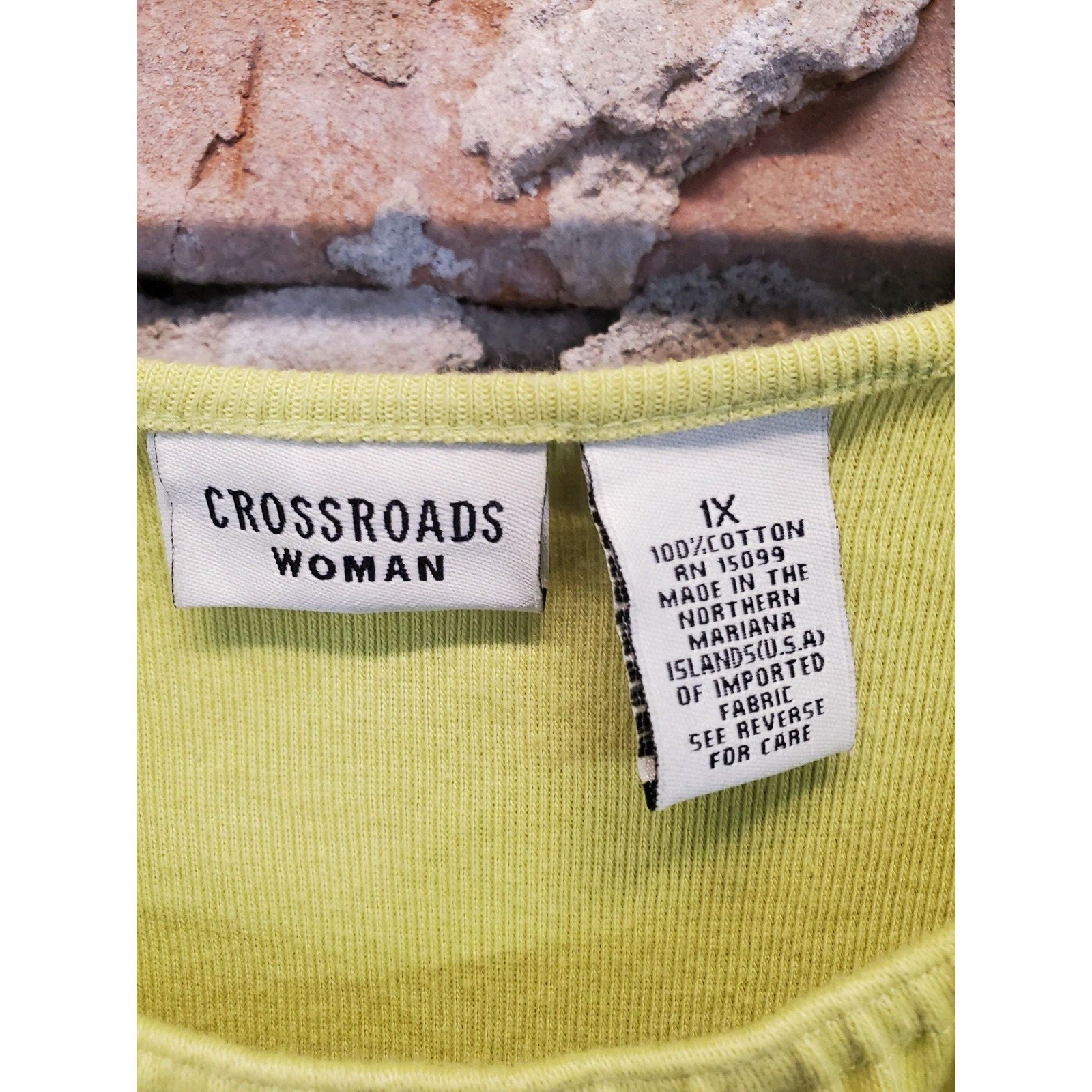 Crossroads Woman Womens Tank Top 1X yellow 100% Cotton Sleeveless Blouse