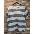 Old Navy Mens XXL V Neck T Shirt Blue Gray Striped Soft Washed Casual