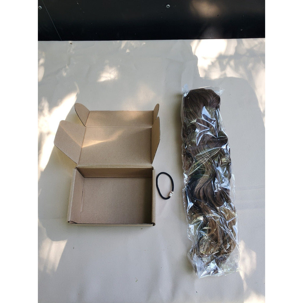 Lonai 18" Ponytail Hair Extension Claw Clip Wavy Curly Messy Long Brown
