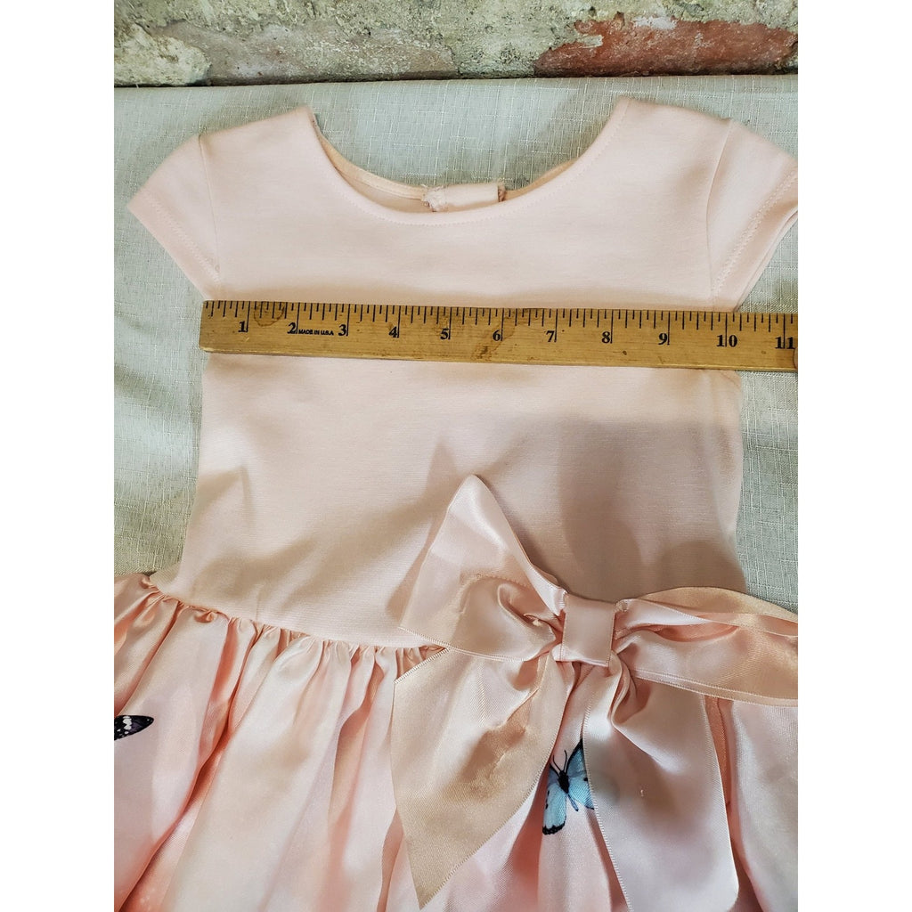 Girls 3T Kids Dress Easter Bunny Butterfly Floral Print Pink Ruffle