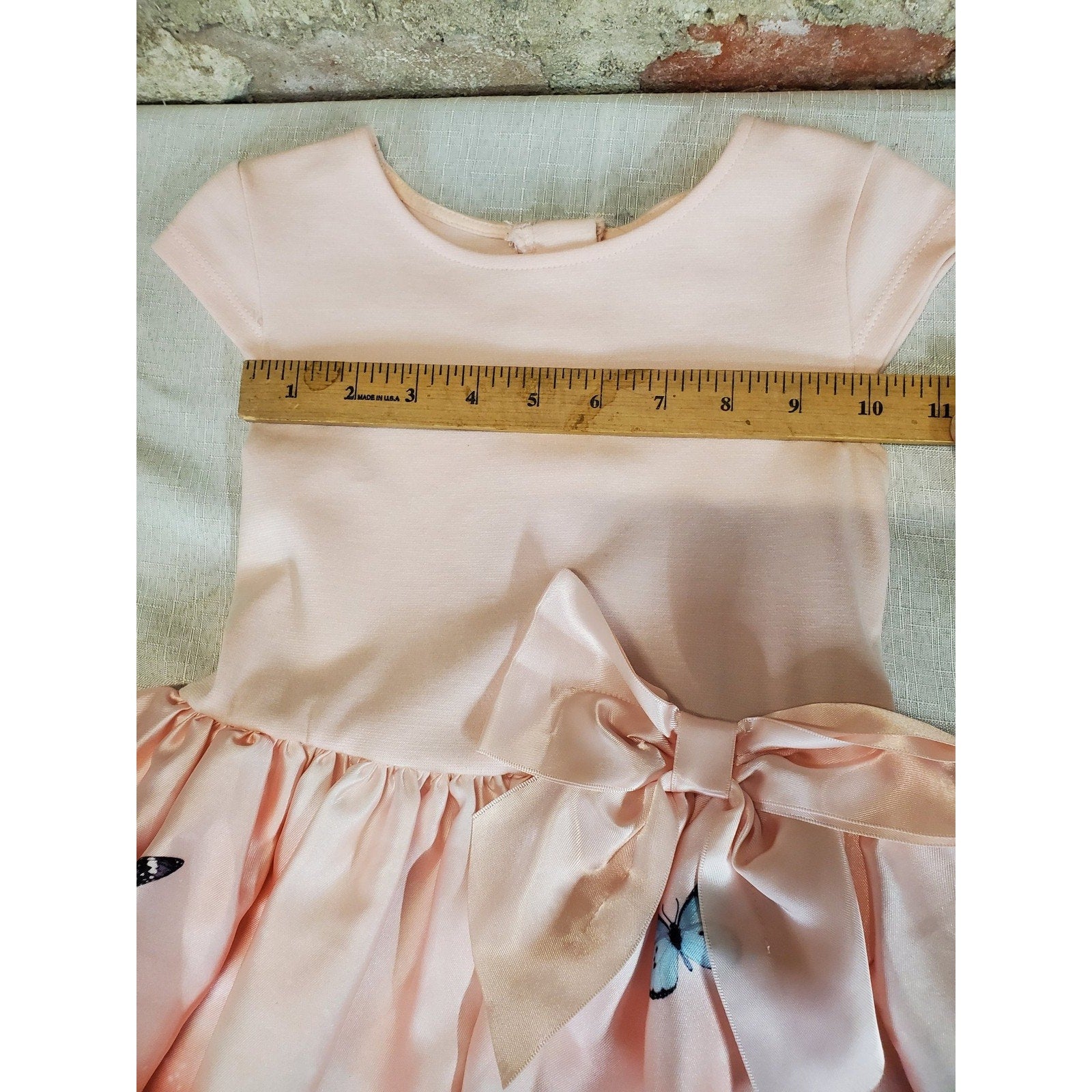 Girls 3T Kids Dress Easter Bunny Butterfly Floral Print Pink Ruffle