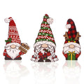 Christmas Gnome Set of 3 Wood Table Shelf Decor Holiday Decoration