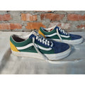 Vans Old Skool Mens 6.5 Womens 8 Blue Green Yellow Multicolor Suede Canvas