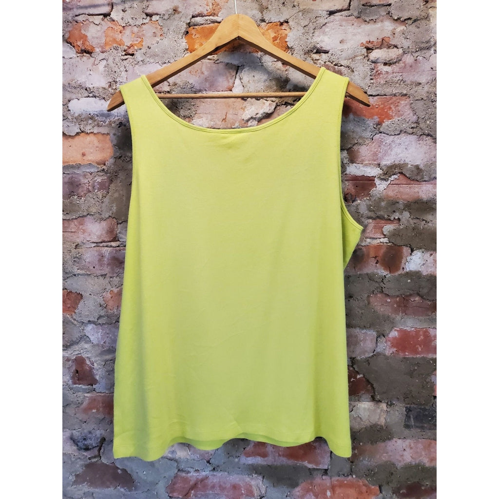 Crossroads Woman Womens Tank Top 1X yellow 100% Cotton Sleeveless Blouse