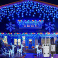 LED Icicle Christmas Lights 100Ft 832 LED Blue Christmas Lights 156 Drops