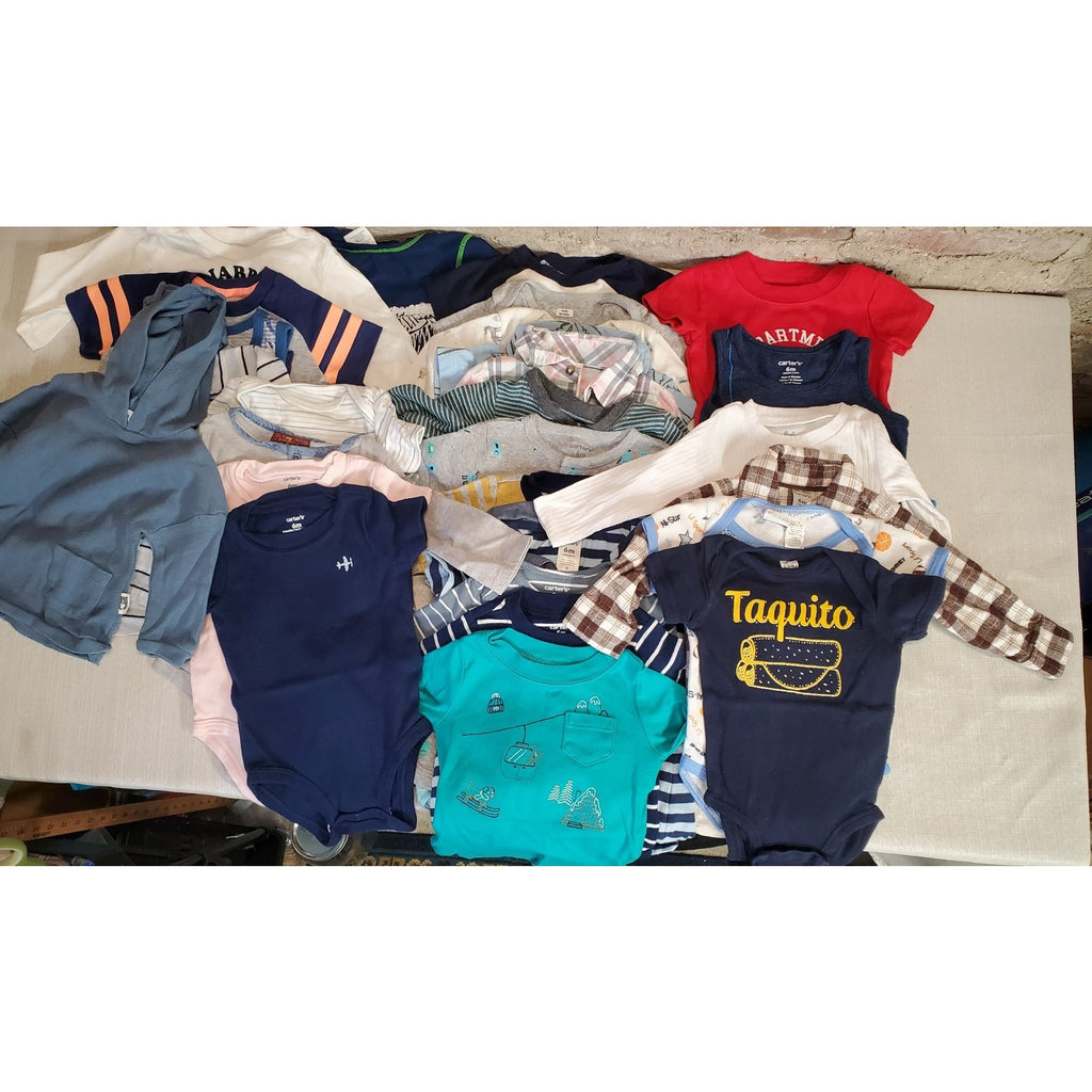 Carters Baby Boys Clothing Lot 6 Months Bodysuits T Shirts Hoodie Multicolor