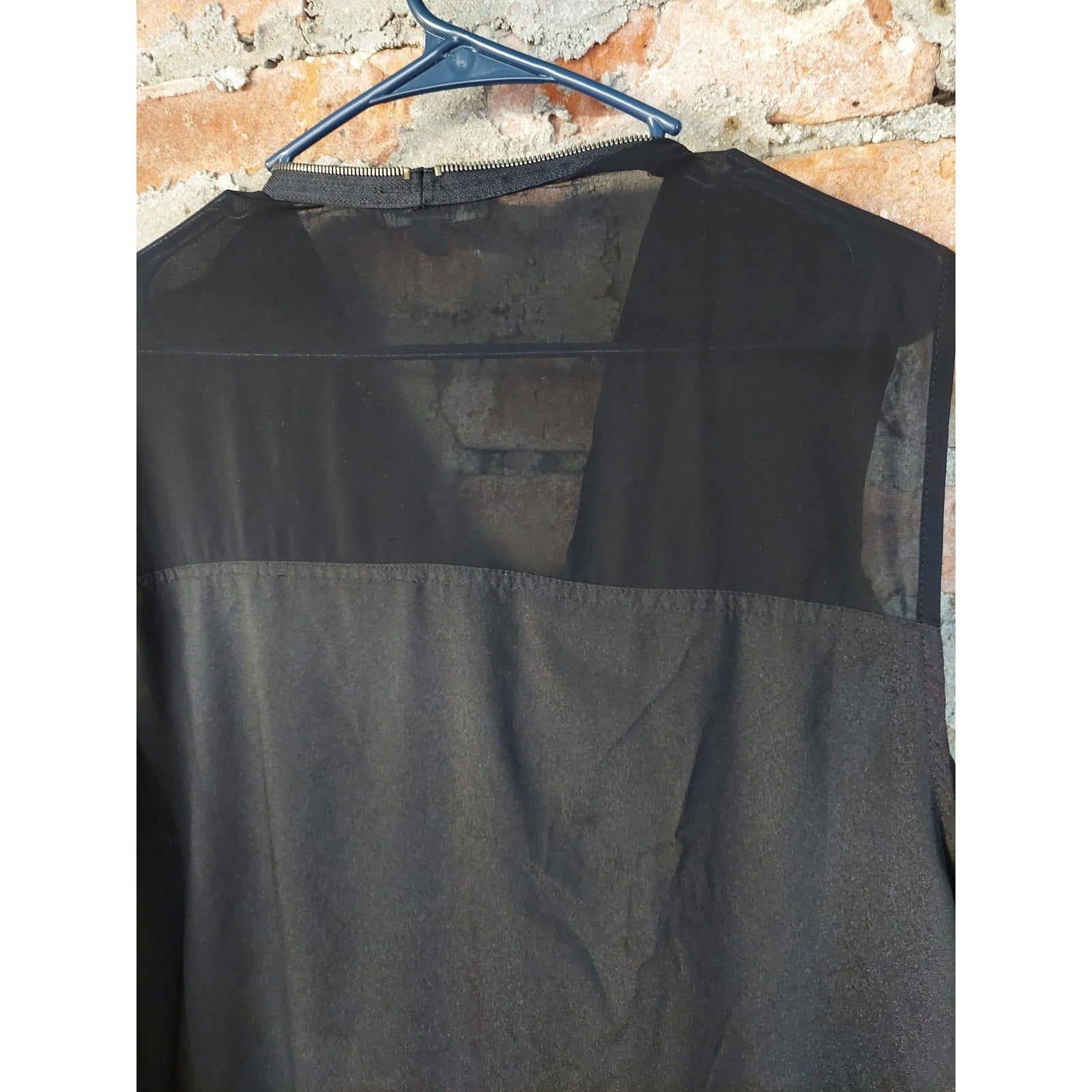 KATE & MALLORY Womens 2X Black Full Zip Sleeveless Tie Front Plus Size Tunic Top