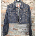 Limited Too Girls Denim Jacket Size 14 Dark Wash Cropped Blue Jean