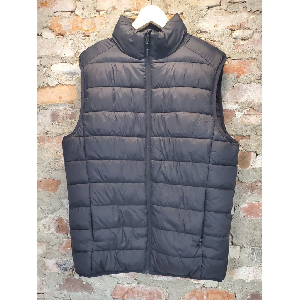 PRIMARK Mens Puffer Vest Medium Black Full Zip Insulated Sleeveless Lightweight