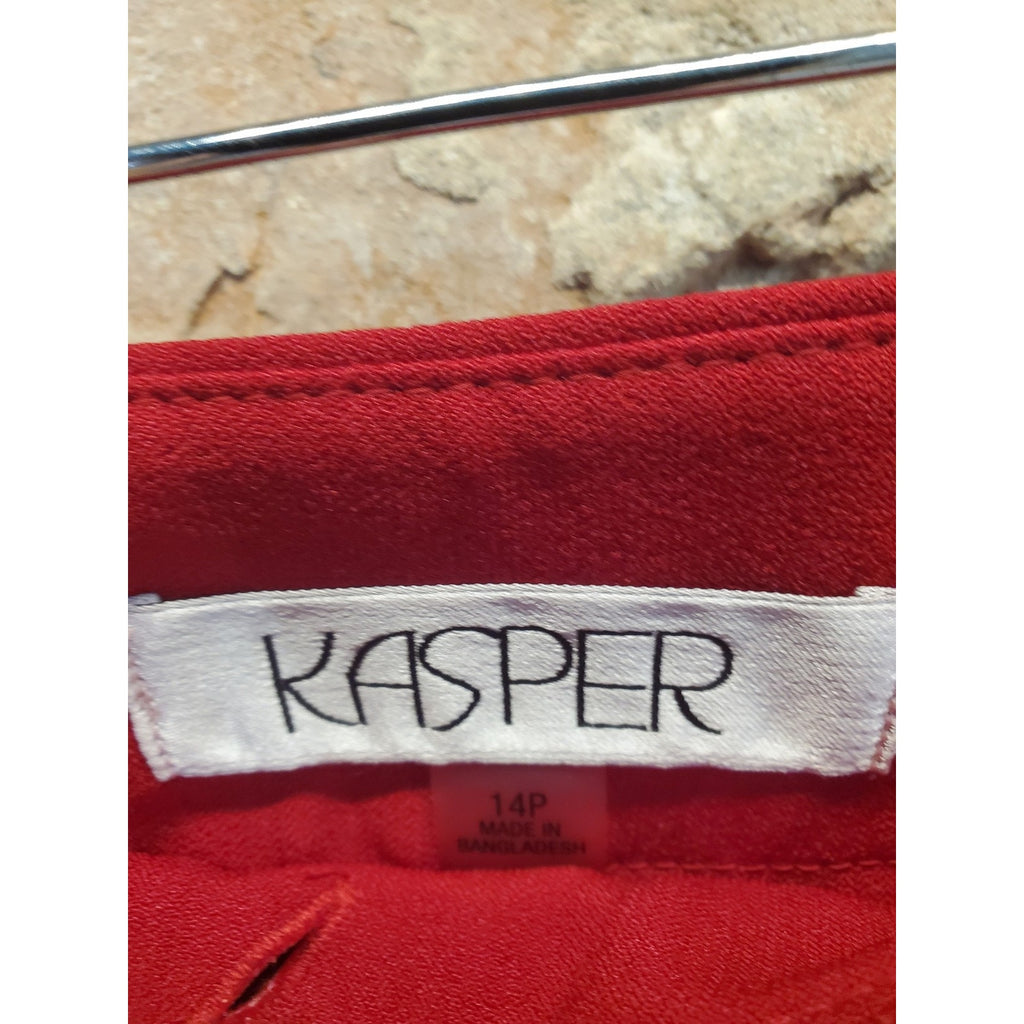 KASPER Womens Pants 14P Red Business Dress Career Office Attire