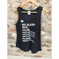 Port & Company Womens Tank Top S Black Graphic No Sleep Bus Club Plane