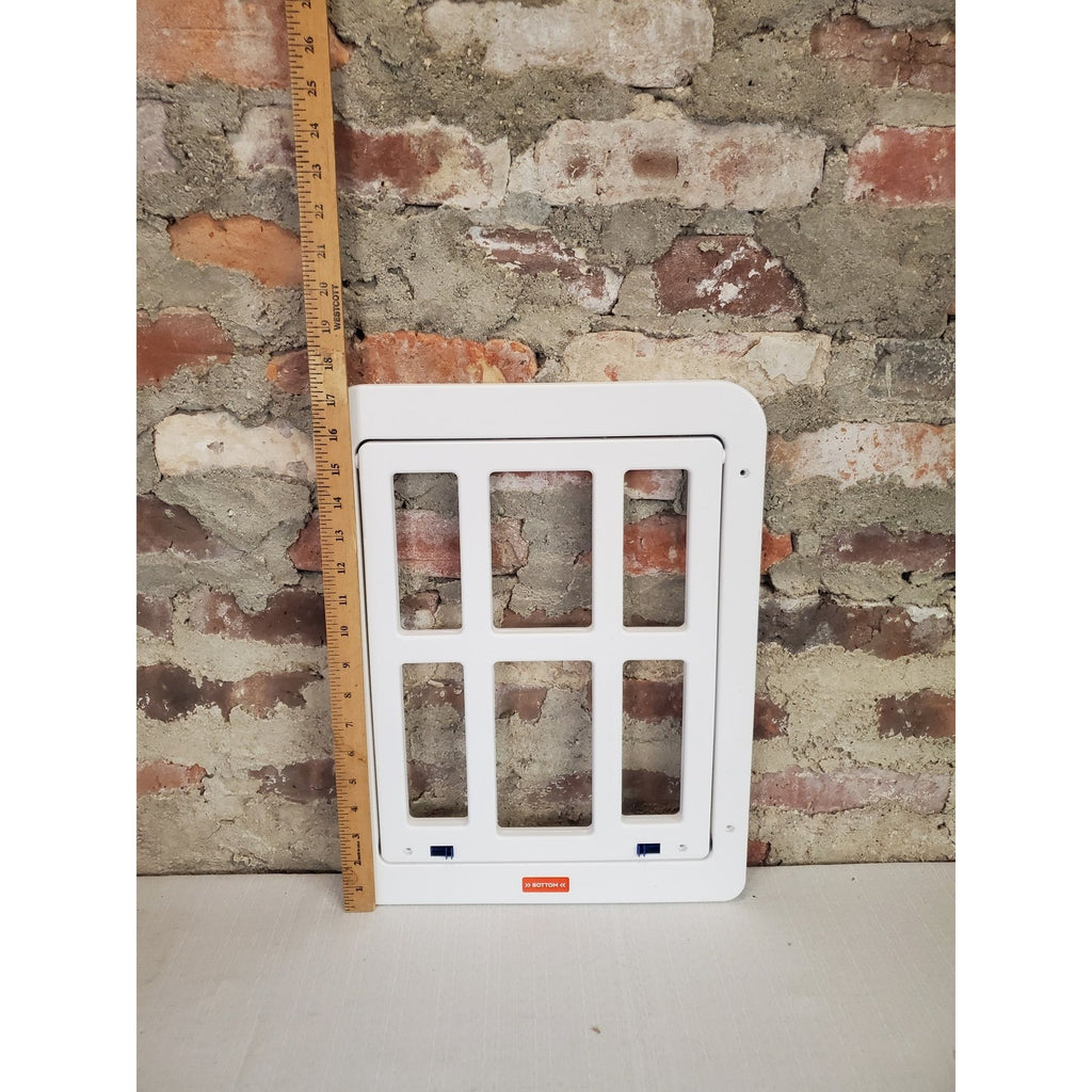 BOYTONG Screen Pet Door White 14 Inch Height 10 Inch Width Lockable Dog Cat Flap