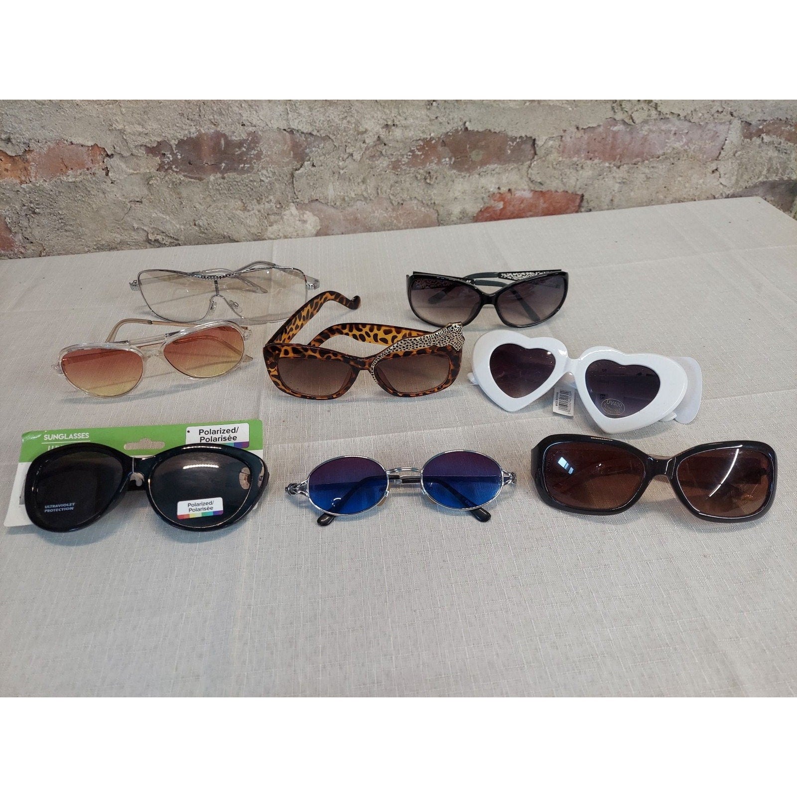 Womens Sunglasses Lot 8 Pairs Mixed Fashion Styles Heart Leopard Polarized