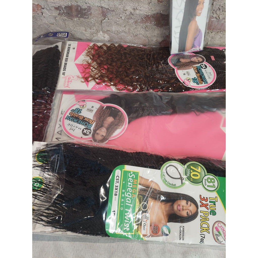 Braiding Hair Extensions Lot 18 Inch Mayde Beshe Freetress Crochet Box Braids