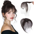 Womens Hair Clip On Bangs Natural Black Fringe Air Thin Hairpiece