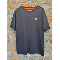 True Religion Boys T Shirt S 8 Black Gold Red Horseshoe Logo Graphic Tee