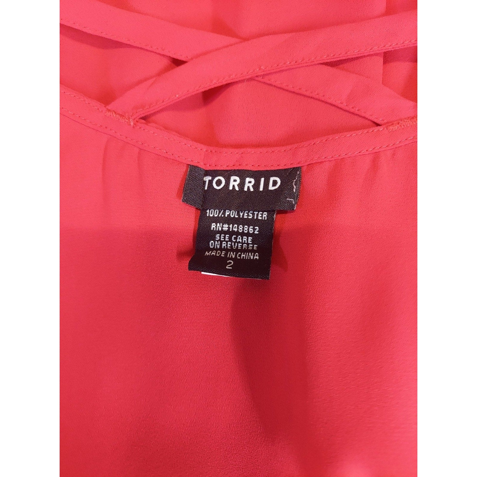 Torrid Womens Plus 2X Fuchsia Pleated Criss Cross Back Sleeveless Camisole Tank