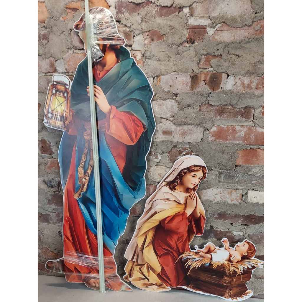 Nativity Scene Christmas Joseph Mary Baby Jesus Outdoor Large Set Yard Sign