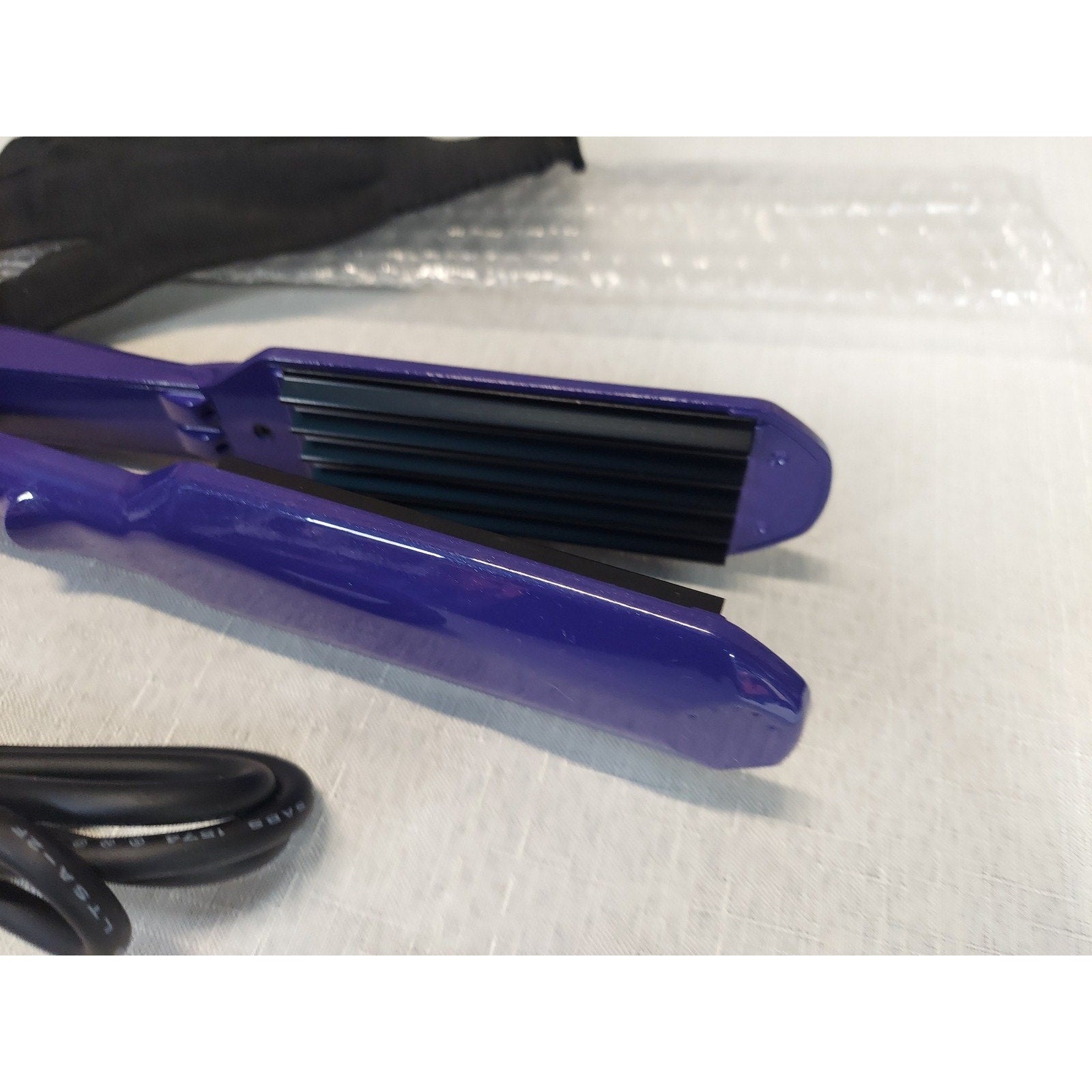 MB HAIR Hair Crimper Iron Wavy Texture Styling Tool Purple Heat Protectant Glove