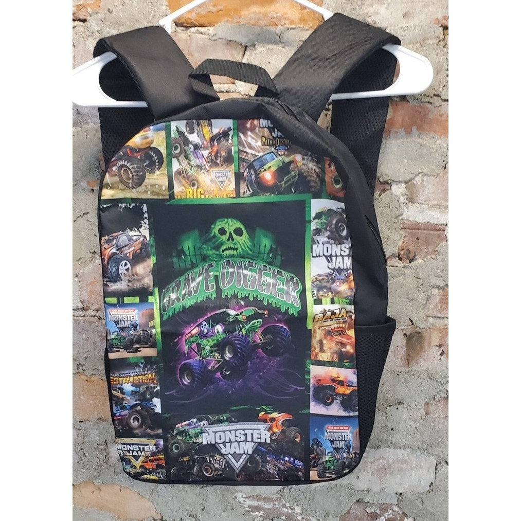 Monster Jam Grave Digger Monster Truck Backpack Youth Kids Bookbag New