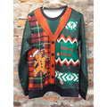 LMYOVE Mens Ugly Christmas Sweatshirt Gingerbread Man Plaid Merry Xmas Small