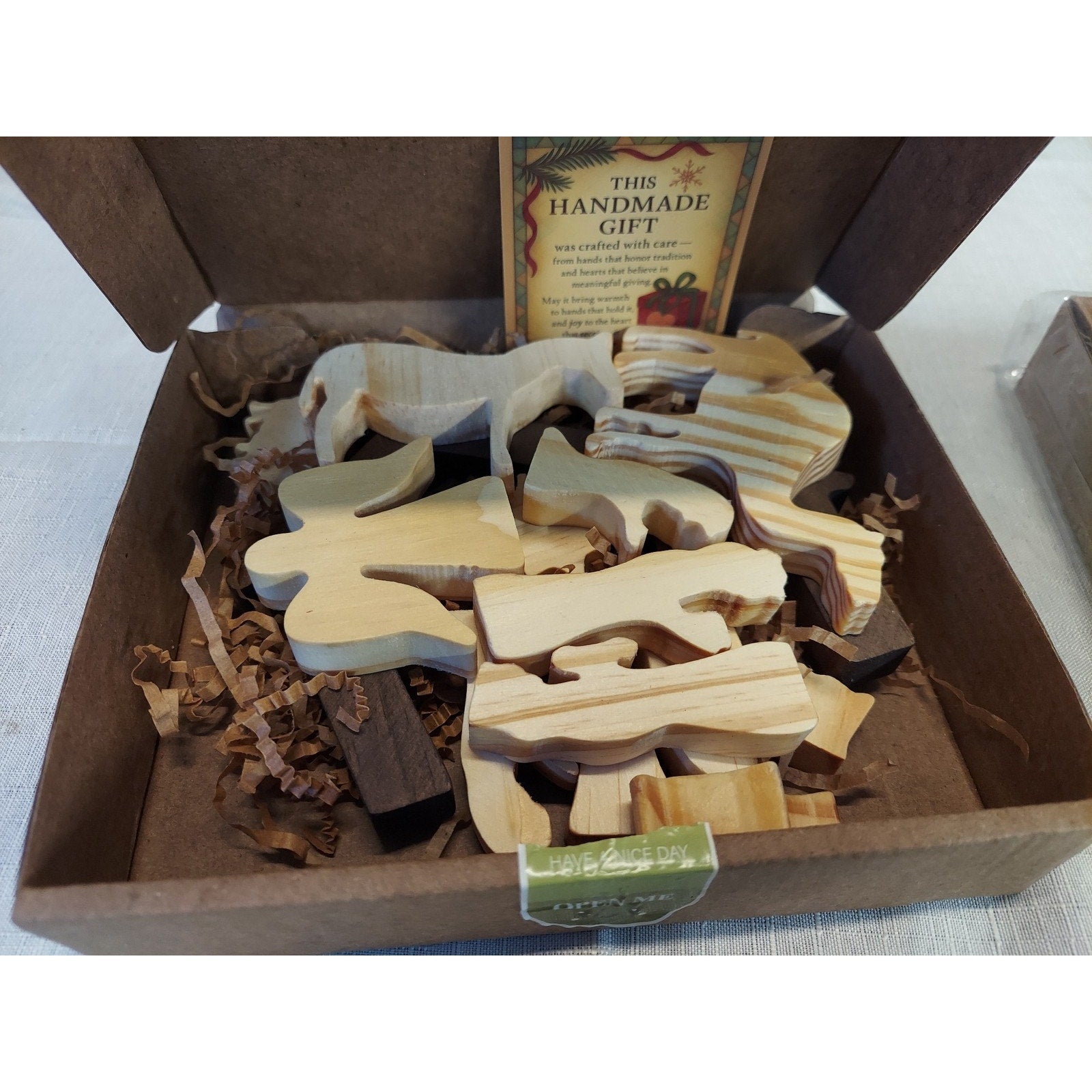 Wooden Nativity Scene Mini Set Handmade Christmas Manger Creche Holiday Decor