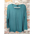Banana Republic Womens Knit Long Sleeve Tunic Top Size S Teal Slit Hem