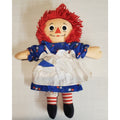 Raggedy Ann Doll Vintage 12" Tall Red Yarn Hair Blue Floral Dress Stuffed Toy