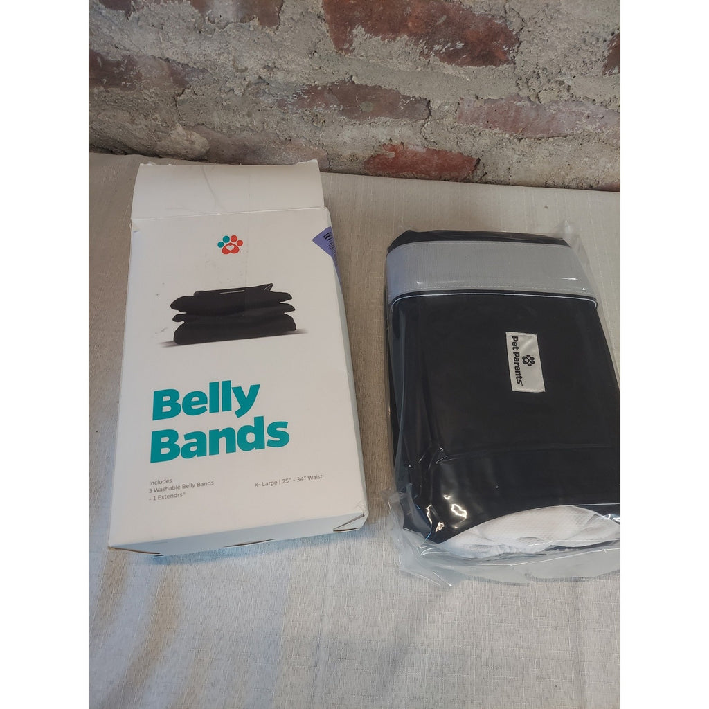 Pet Parents Male Dog Belly Bands X-Large 25-34 Inch Waist 3 Pack Washable