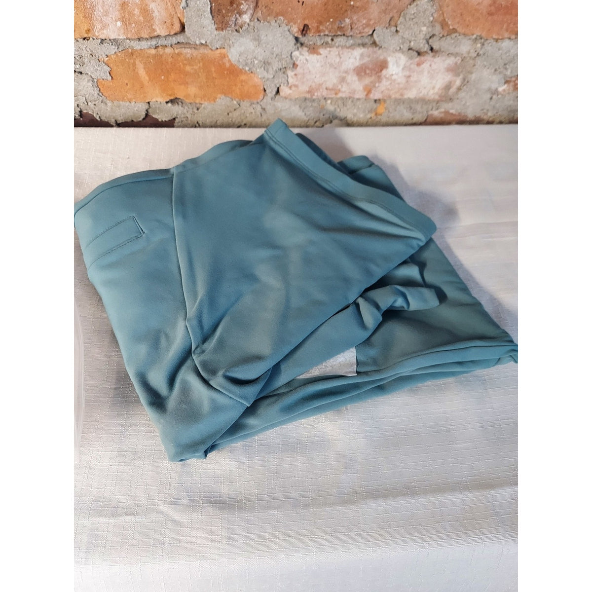 Womens Joggers Athletic Pants Size M Teal Blue High Waisted Nylon Spandex